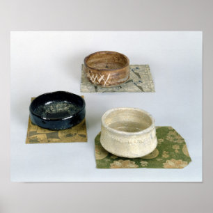 Three chawans used for tea ceremonies, c.1800 poster