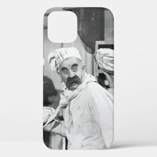 Three chefs holding pies for a fight in the kitche iPhone 12 case