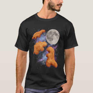 Three Chicken Nuggets Howl at Moon Funny Parody Di T-Shirt