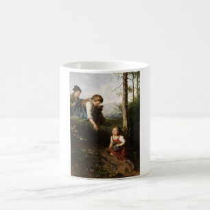 Three Children Picking Wild Berries in the Forest Coffee Mug