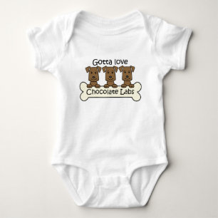 Three Chocolate Labs Baby Bodysuit