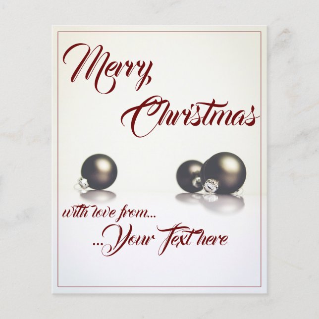 Three christmas balls in front of light background (Front)
