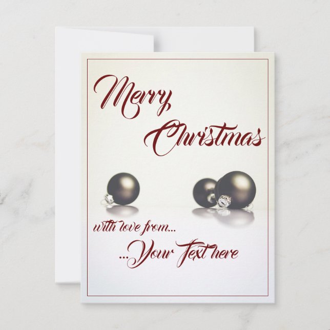 Three christmas balls in front of light background (Front)
