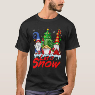 Three Christmas Dwarf Let It Snow Funny Nordic Gno T-Shirt