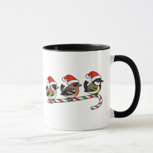 Three Christmas Finches (EU) Mug