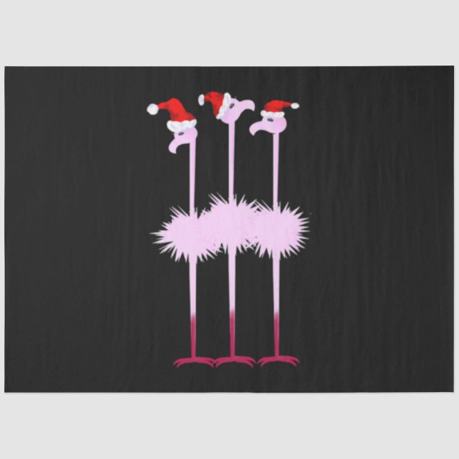 Three Christmas Flamingo Tissue Paper (Front)