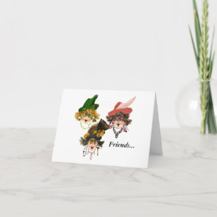 Three Christmas Friends Greeting  Holiday Card