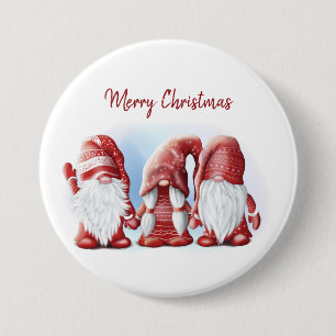 Three Christmas funny gnomes Coffee Mug Stone Magn 3 Inch Round Button