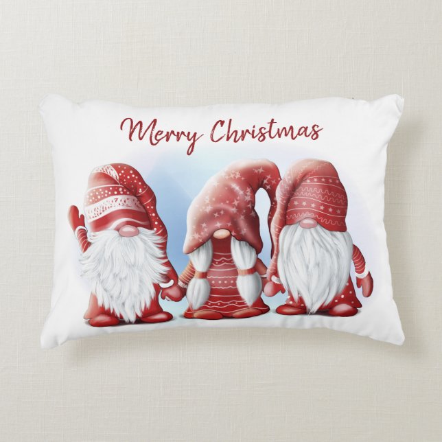 Three Christmas funny gnomes Coffee Mug Stone Magn Accent Pillow (Front)