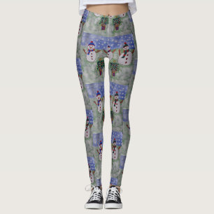 Three Christmas Snowmen Leggings