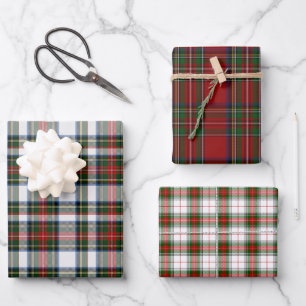 Three Clan Stewart Patterns Wrapping Paper Sheet