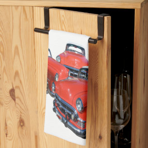 Three Classic Classy Red Cars, Dish Towel