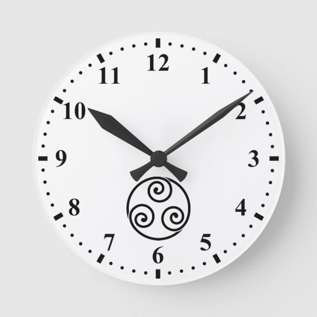 Three clockwise bracken swirls round clock (Front)
