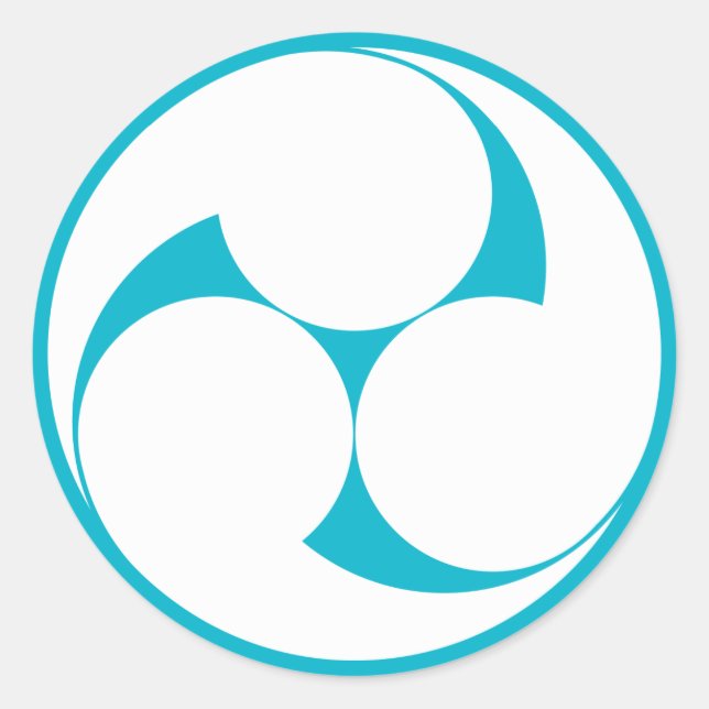 Three clockwise swirls (Jinuki) Classic Round Sticker (Front)