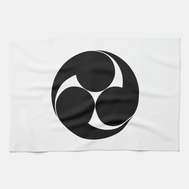 Three clockwise swirls (Jinuki) Kitchen Towel (Horizontal)