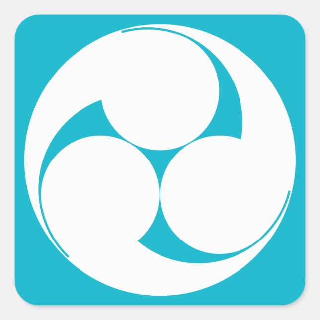 Three clockwise swirls (Sugaki) Square Sticker (Front)