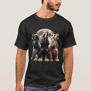 Three Cocker Spaniels Howling at Moon Like Three T-Shirt