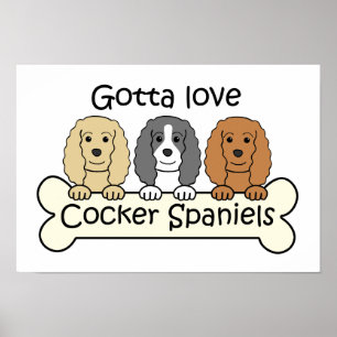 Three Cocker Spaniels Poster