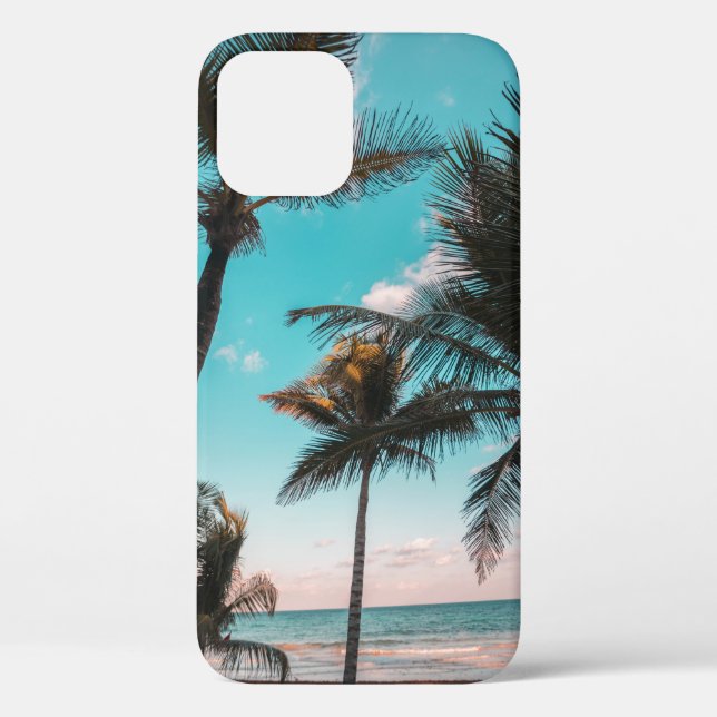 Three coconut trees on seashore Case-Mate iPhone case (Back)