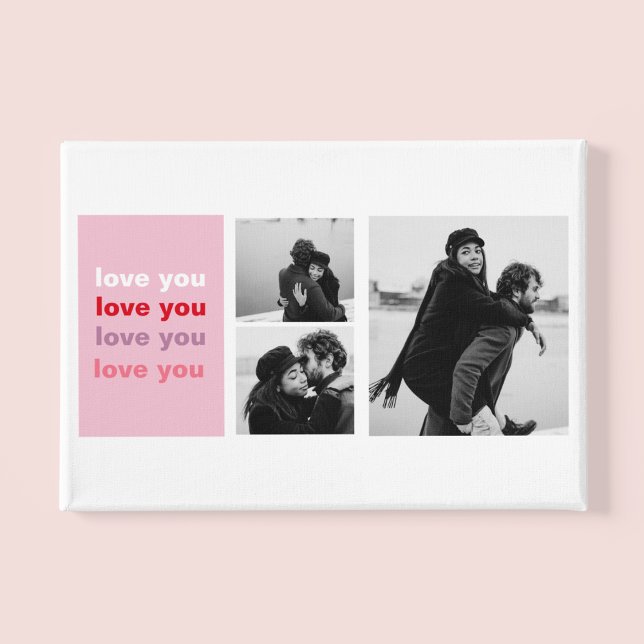  Three Collage Photo | Colourful Love You Valentin Canvas Print (Creator Uploaded)