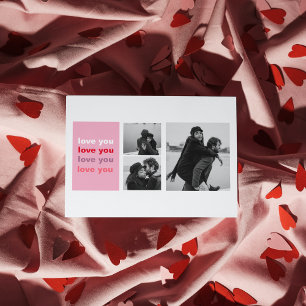  Three Collage Photo   Colourful Love You Valentin Postcard