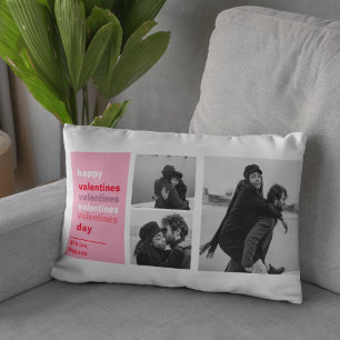  Three Collage Photo   Colourful Valentines Gift Lumbar Pillow