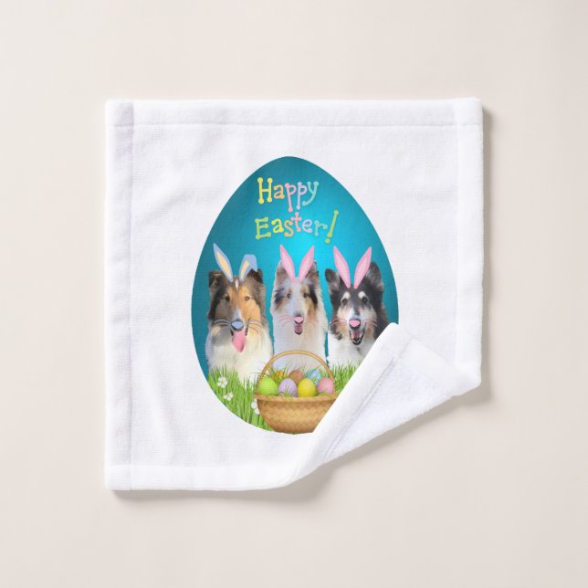 Three Collie Bunny Wash Cloth (Wash Cloth)