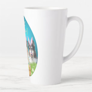 Three Collie Easter latte mug