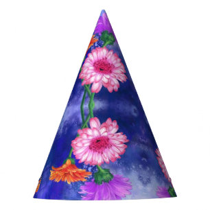 Three Color Gerberas Party Hat
