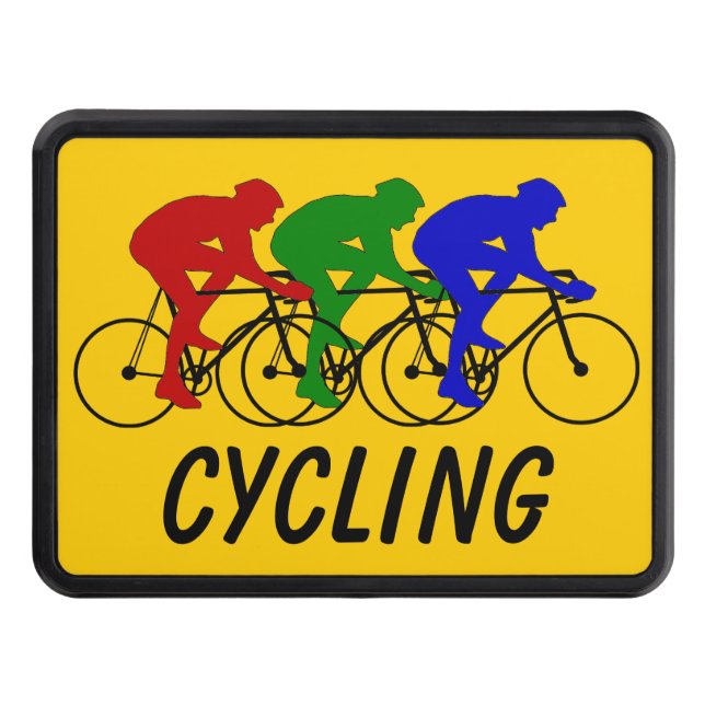 Three Colour Cyclists Trailer Hitch Cover (Front)