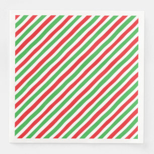 Three-Colour Diagonal Candy-Striped Customizable Napkin