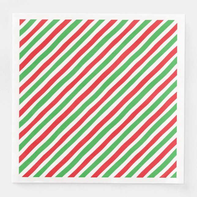 Three-Colour Diagonal Candy-Striped Customizable Napkin (Front)