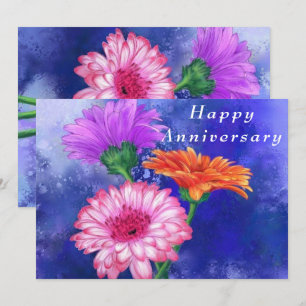 Three Colour Gerberas Anniversary Card