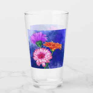 Three Colour Gerberas Glass