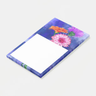 Three Colour Gerberas Post it Notes