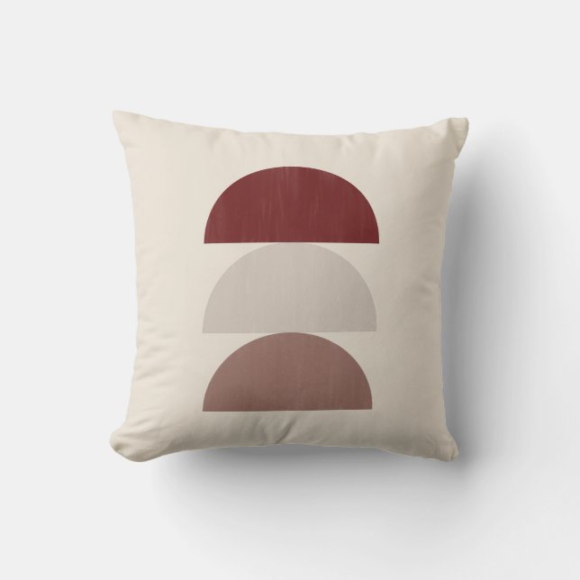 Three Colour Painted Crescents 01 Throw Pillow (Front)