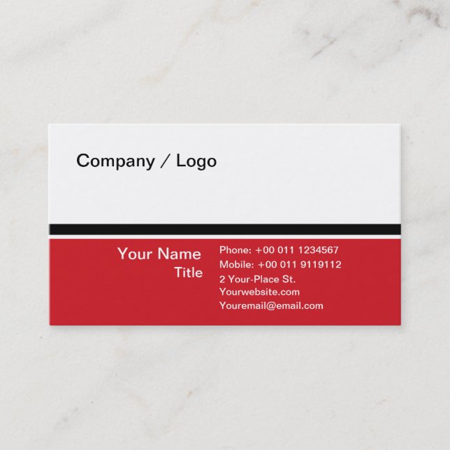 Three colour simple business card (Front)