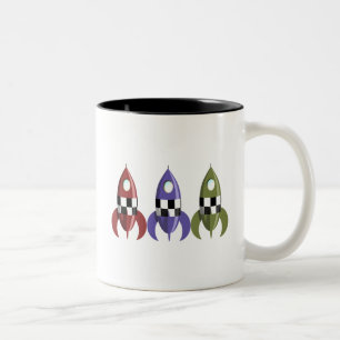 Three Coloured Rockets Two-Tone Coffee Mug