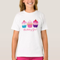 Three Colourful Cupcakes - Birthday Girl