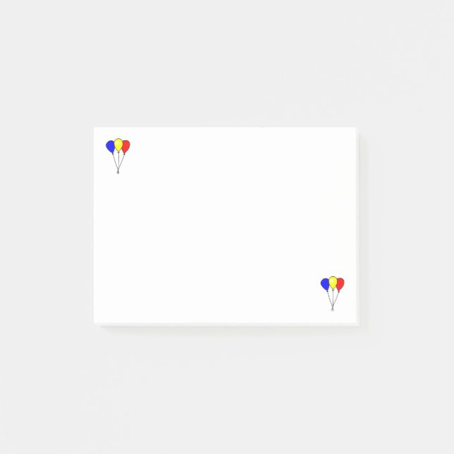 Three colourful party balloons Post it Notes (Front)