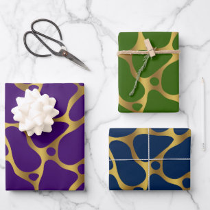 Three colours abstract giraffe pattern 2 wrapping paper sheet
