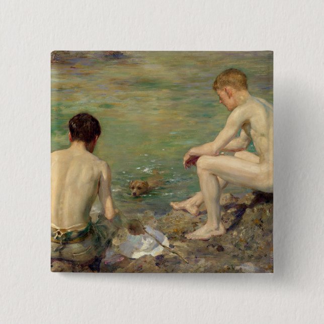 Three Companions 2 Inch Square Button (Front)