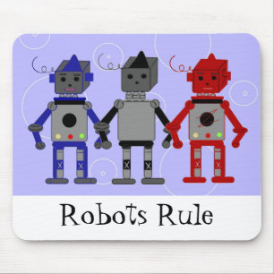 Three Cool Robots Mouse Pad