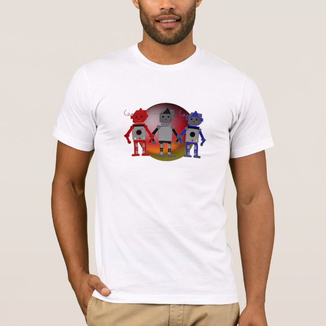 Three Cool Robots T-Shirt (Front)