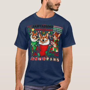 Three Corgi In Sock Christmas Santa Xmas 343 T-Shirt