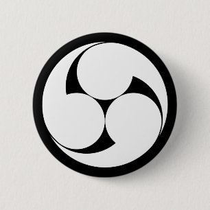 Three counterclockwise swirls (Jinuki) 2 Inch Round Button