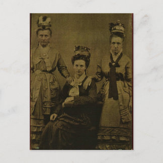 Three Country Women circa 1870 Postcard
