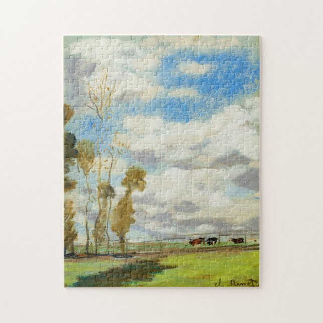 Three Cows in a Pasture Monet Fine Art Jigsaw Puzzle (Vertical)