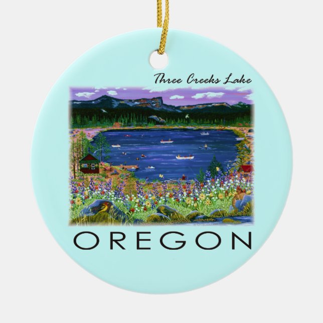 Three Creeks Lake Ceramic Ornament (Front)
