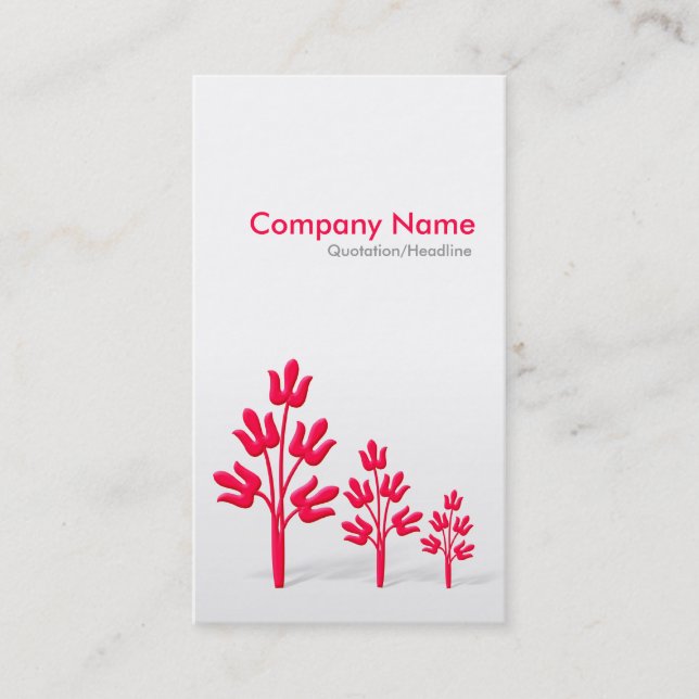 Three Crimson Trees (Vertical) Business Card (Front)